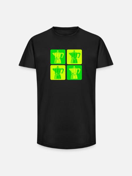 Retro Espresso Maker Pop Art - Long Fit Men's T-Shirt - black