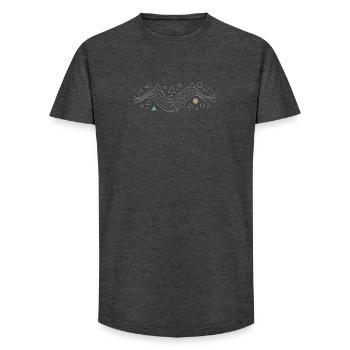 Vector Fields Flow – Die Eleganz der Mathematik - Long Fit Männer T-Shirt - Anthrazit - Vorne - AI Model Male 185 light (185cm)