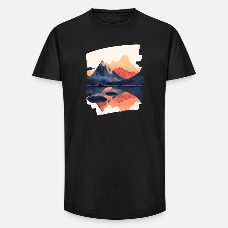 Berge Klettern Kletterer Wandern - Long Fit Männer T-Shirt - Schwarz