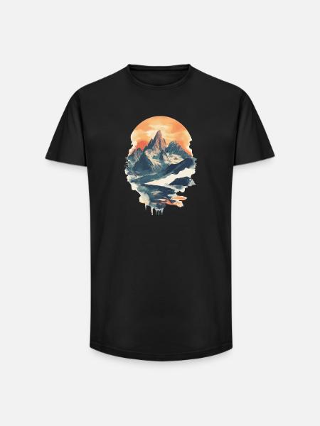 Mountains Climbing Climbers Hiking - Long Fit Men's T-Shirt - black