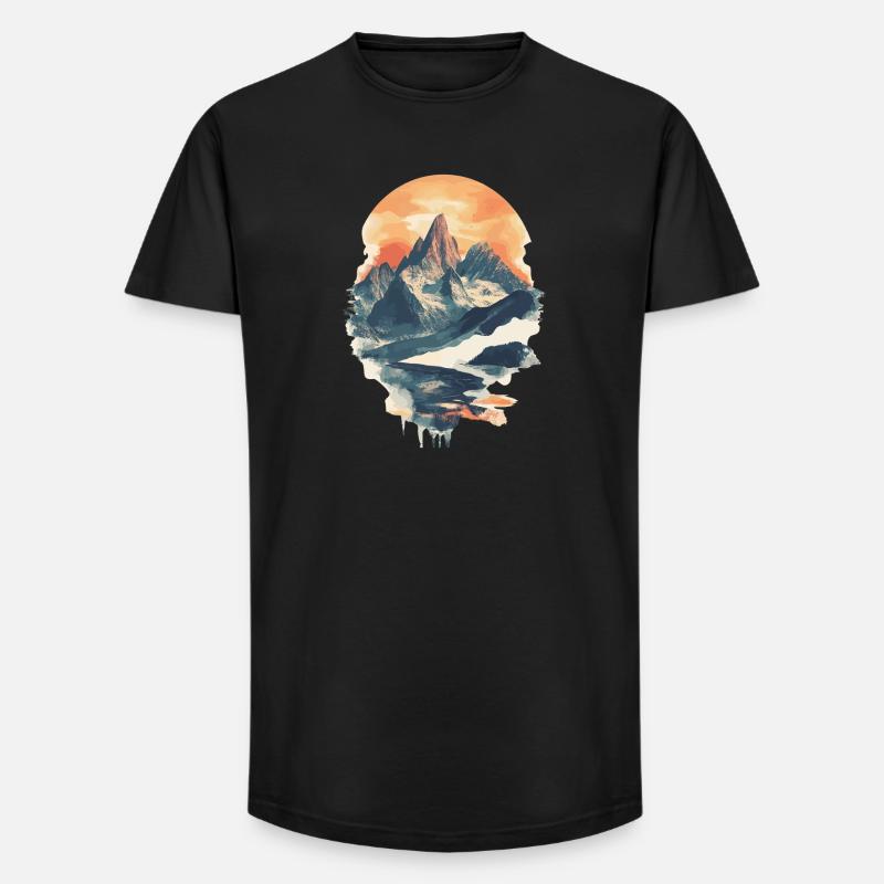 Berge Klettern Kletterer Wandern - Long Fit Männer T-Shirt - Schwarz