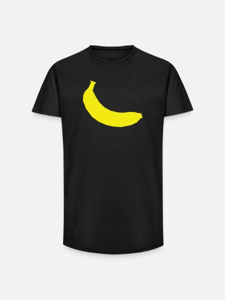 Gelbe Banane - Long Fit Männer T-Shirt - Schwarz