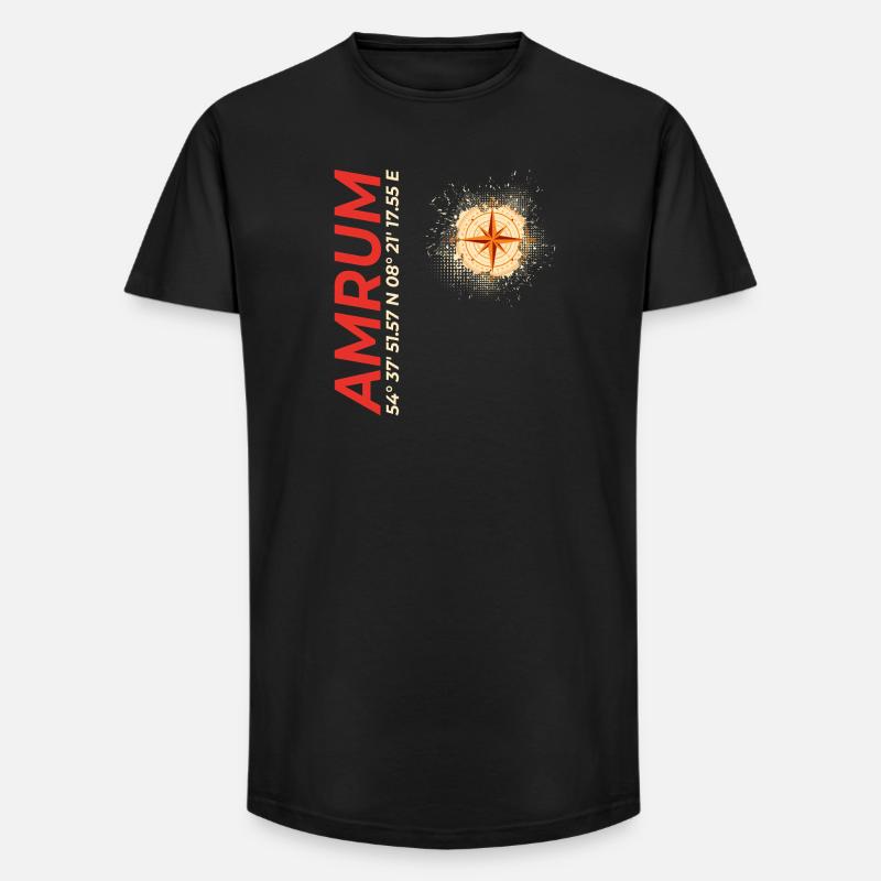 Amrum - Long Fit Männer T-Shirt - Schwarz