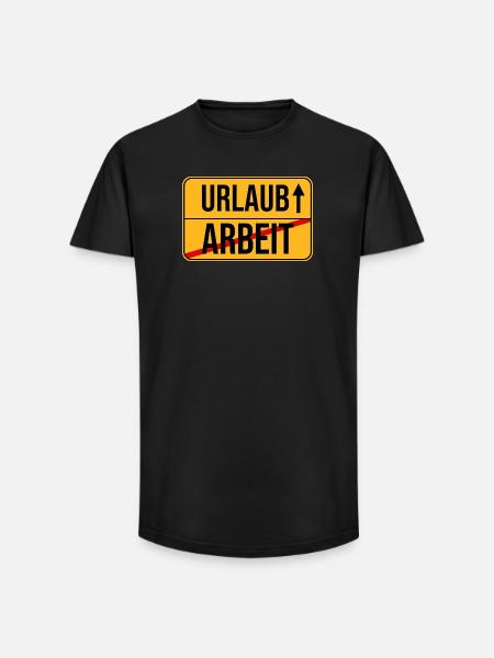 Urlaub Arbeit Wegweiser Design - Long Fit Männer T-Shirt - Schwarz