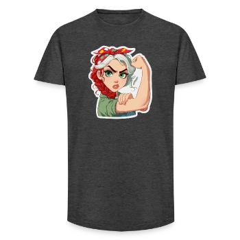 Powerfrau RosieStil Cartoon - Long Fit Männer T-Shirt - Anthrazit - Vorne - AI Model Male 185 light (185cm)