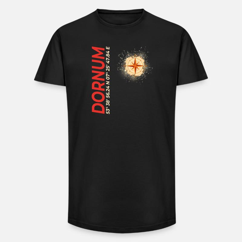 Dornum - Long Fit Männer T-Shirt - Schwarz