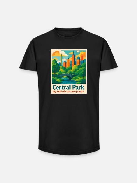 Central Park Vibes - Long Fit Men's T-Shirt - black