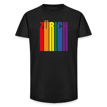 Zurich Rainbow Pride LGBT - Long Fit Men's T-Shirt - black - Front - AI Model Male 185 light (185cm)