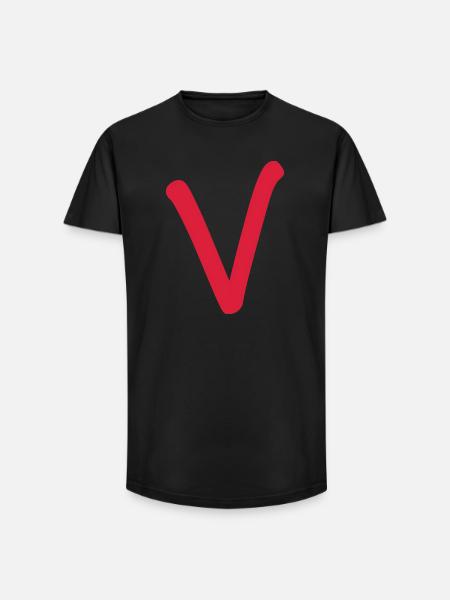 V - einfach nur V - Long Fit Männer T-Shirt - Schwarz