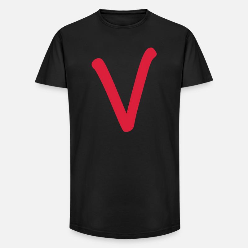 V - einfach nur V - Long Fit Männer T-Shirt - Schwarz