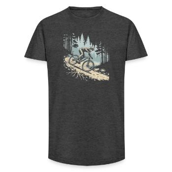 VTT Forest Adventure Vintage Rétro - T-shirt coupe longue homme - charbon - Devant - AI Model Male 185 light (185cm)