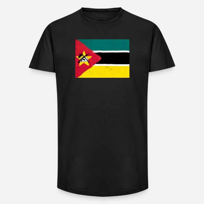 Flagge von Mosambik - Long Fit Männer T-Shirt - Schwarz