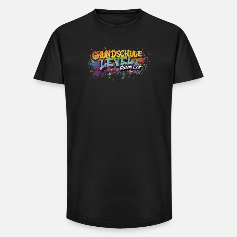 Grundschule Level Complete Graffiti Abschlussshirt - Long Fit Männer T-Shirt - Schwarz