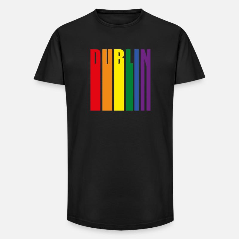 Dublin Regenbogen Pride Geschenk - Long Fit Männer T-Shirt - Schwarz