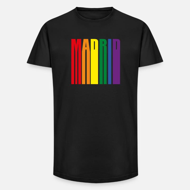 Madrid Spanien Regenbogen Pride Geschenk - Long Fit Männer T-Shirt - Schwarz