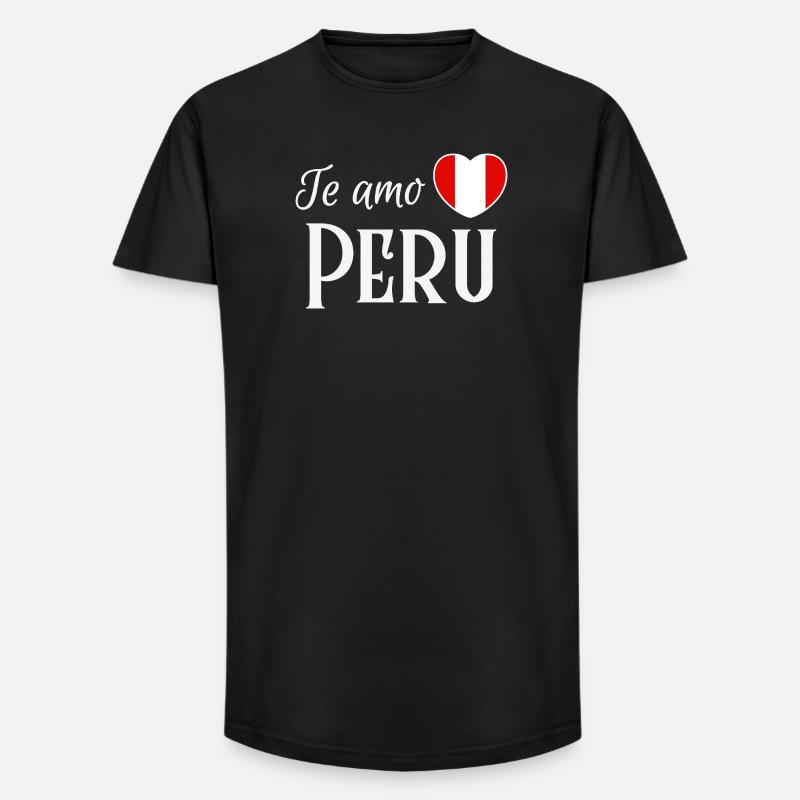 Ich liebe dich, Peru, peruanischer Stolz - Long Fit Männer T-Shirt - Schwarz