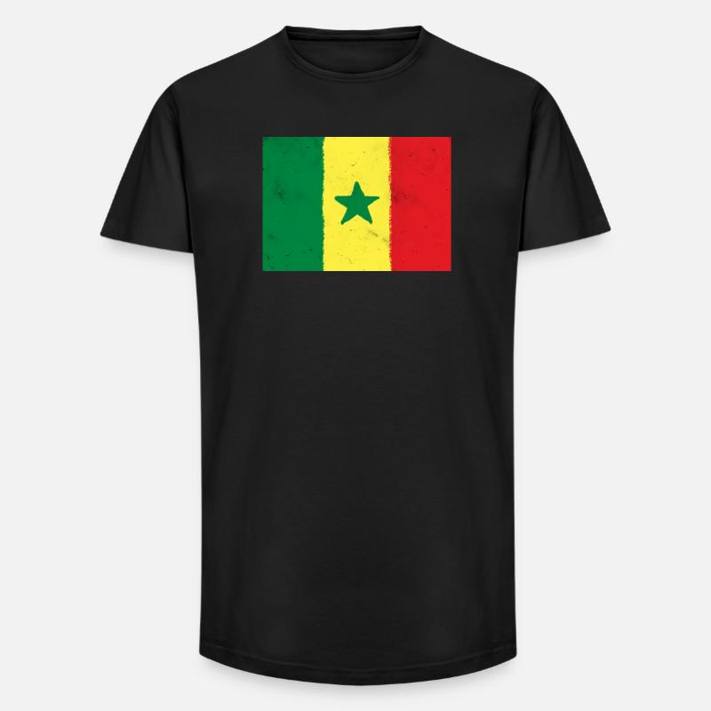 Flagge von Senegal - Long Fit Männer T-Shirt - Schwarz