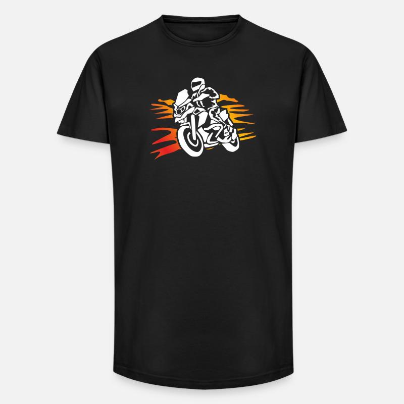 Biker Shirt Motorradfahrer - Long Fit Männer T-Shirt - Schwarz