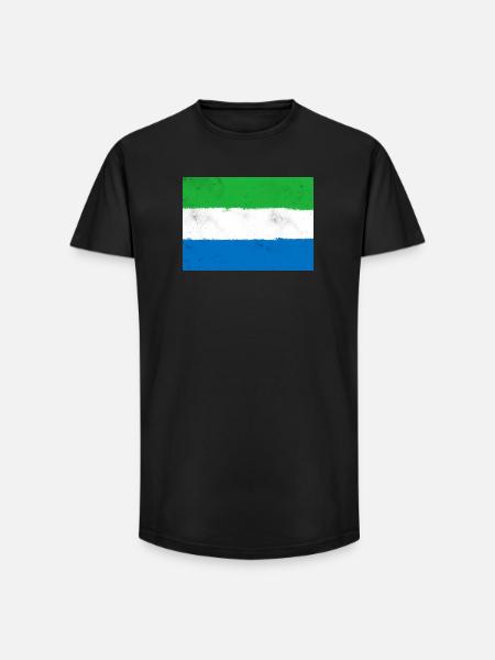 Flag of Sierra Leone - Long Fit Men's T-Shirt - black