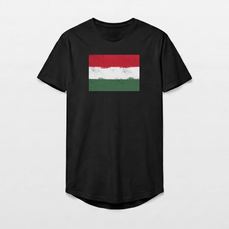 Drapeau de la Hongrie T-shirt coupe longue homme