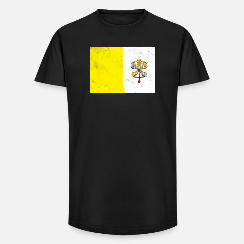 Flagge des Vatikans - Long Fit Männer T-Shirt - Schwarz