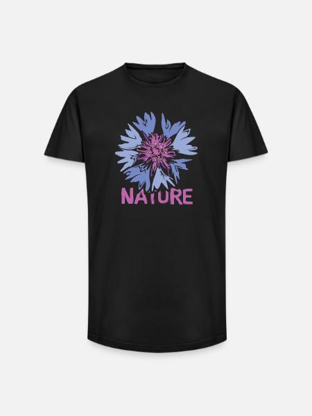 Flowers Nature Design – Wildflower Illustration - Long Fit Men's T-Shirt - black