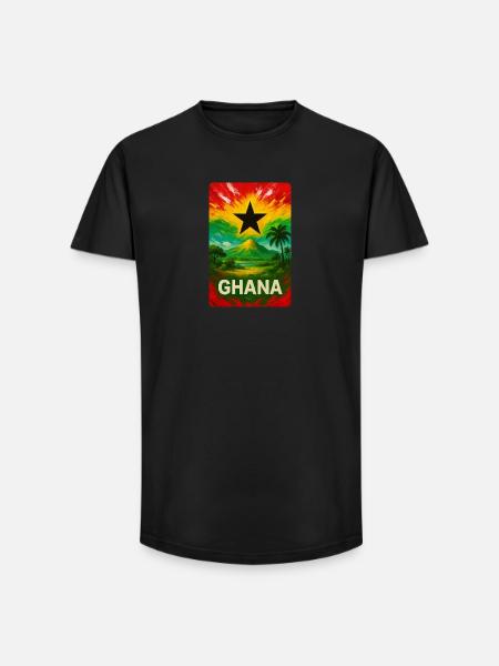 Ghana Landscape Design - Long Fit Men's T-Shirt - black