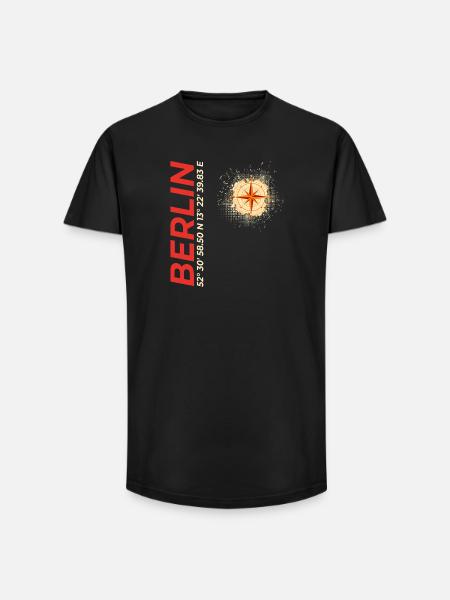 Berlin - Long Fit Männer T-Shirt - Schwarz