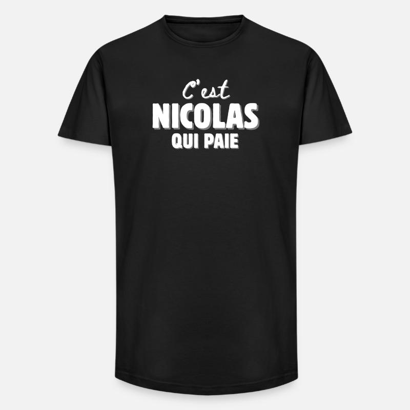 Nicholas. First name Nicolas - Long Fit Men's T-Shirt - black
