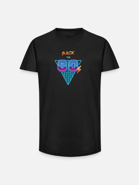 Back to the 80s – Grid - Long Fit Men's T-Shirt - black