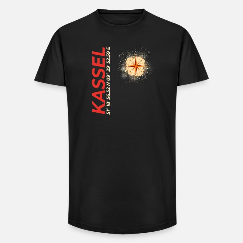 Kassel - Long Fit Männer T-Shirt - Schwarz