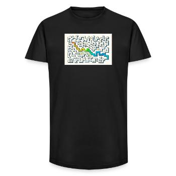Follow the Path - Long Fit Männer T-Shirt - Schwarz - Vorne - AI Model Male 185 light (185cm)