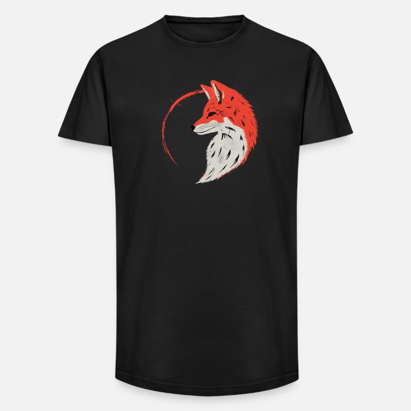 enso fox - Long Fit Männer T-Shirt - Schwarz
