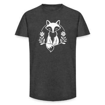 Skurrile Fuchs-Umarmung mit Blumen - Long Fit Männer T-Shirt - Anthrazit - Vorne - AI Model Male 185 light (185cm)