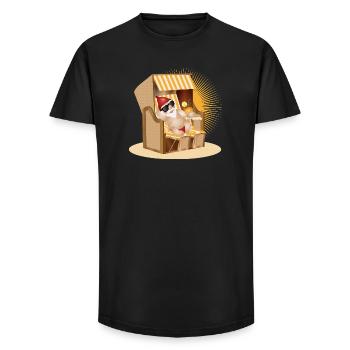 Cooler Gartenzwerg am Strand - Long Fit Männer T-Shirt - Schwarz - Vorne - AI Model Male 185 light (185cm)