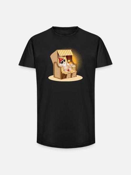 Cooler Gartenzwerg am Strand - Long Fit Männer T-Shirt - Schwarz