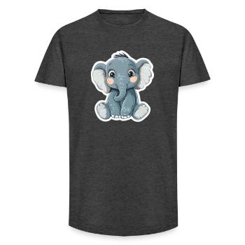 Cute elephant – gift idea for animal lovers - Long Fit Men's T-Shirt - charcoal grey - Front - AI Model Male 185 light (185cm)