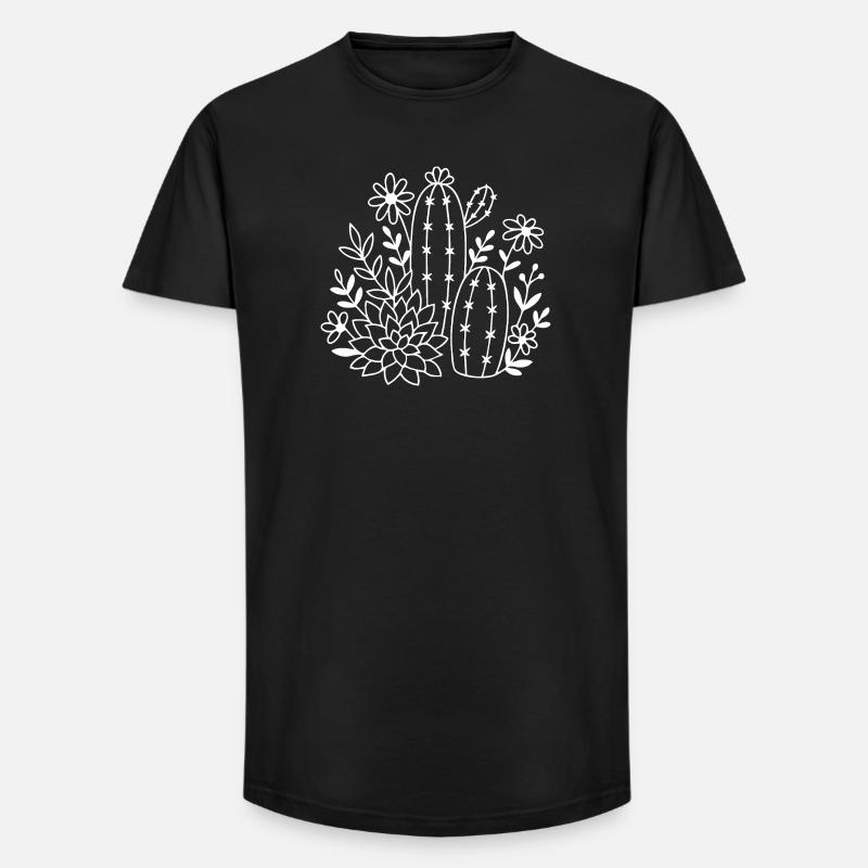 Wüstengarten-Blüten - Long Fit Männer T-Shirt - Schwarz