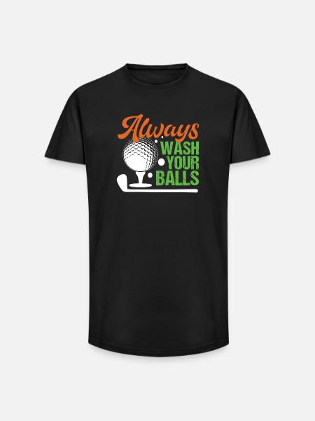 Golf - Always Wash Your Balls - Long Fit Men's T-Shirt - black
