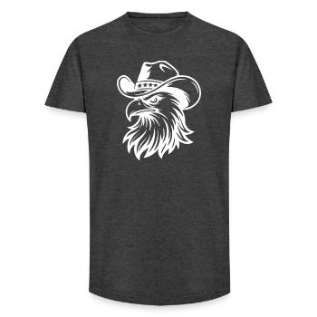 Patriotic Bald Eagle Illustration - Long Fit Men's T-Shirt - charcoal grey - Front - AI Model Male 185 light (185cm)