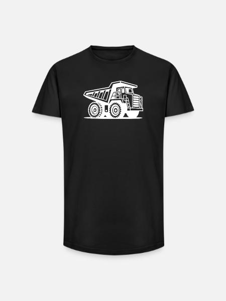 Industrial Mining Truck Silhouette Design - Long Fit Men's T-Shirt - black