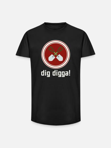 dig digga! - Long Fit Men's T-Shirt - black
