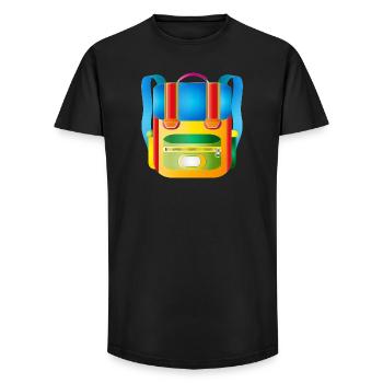 Colourful retro satchel for cool kids - Long Fit Men's T-Shirt - black - Front - AI Model Male 185 light (185cm)