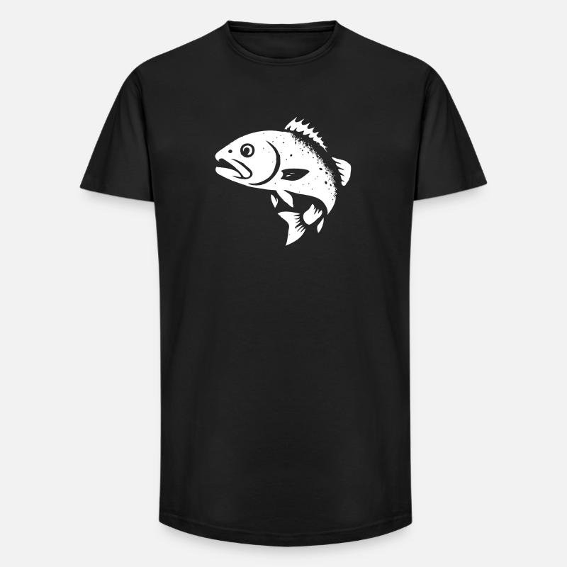Zander und Barsch - Long Fit Männer T-Shirt - Schwarz