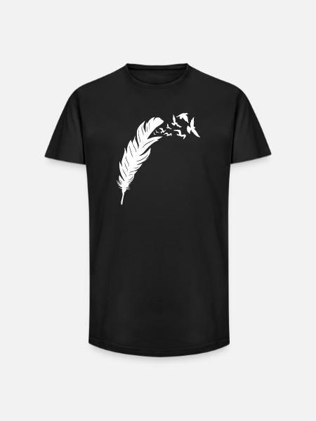 Feathered Freedom Bird Flight Design - Long Fit Men's T-Shirt - black