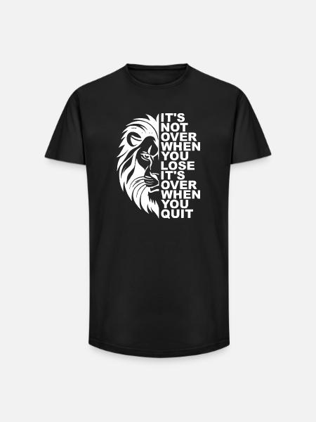 Inspirational Lion Motivational Quote Design - Long Fit Men's T-Shirt - black