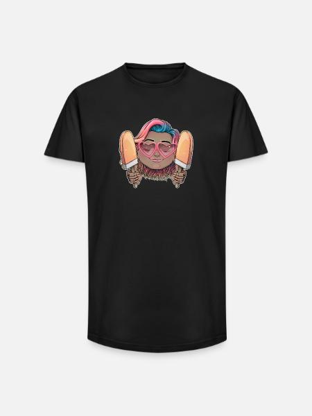 Crème sucrée amour illustration - T-shirt coupe longue homme - noir