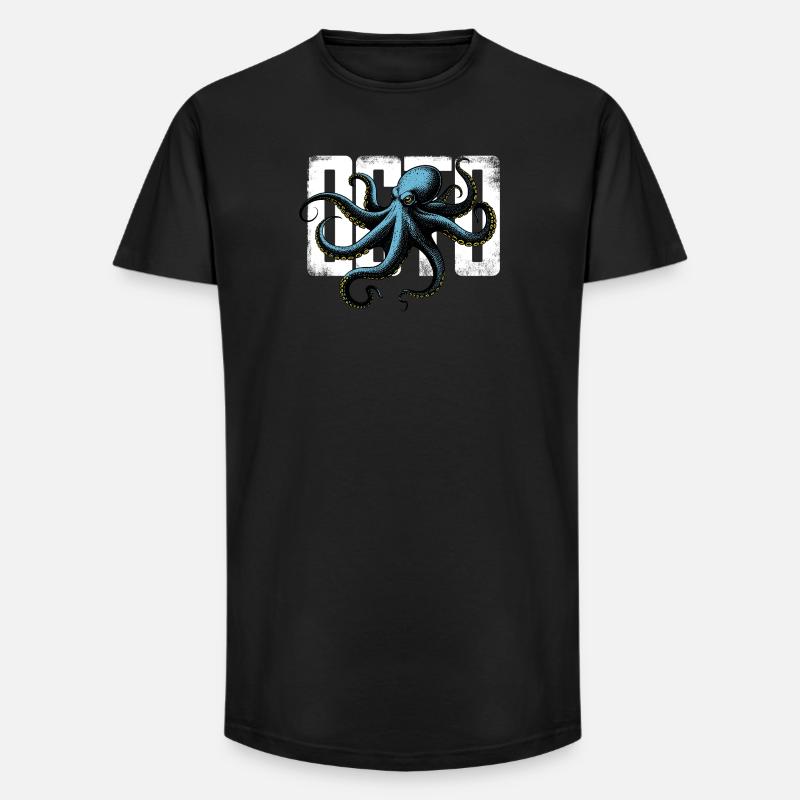 Stilisierter Oktopus - Long Fit Männer T-Shirt - Schwarz