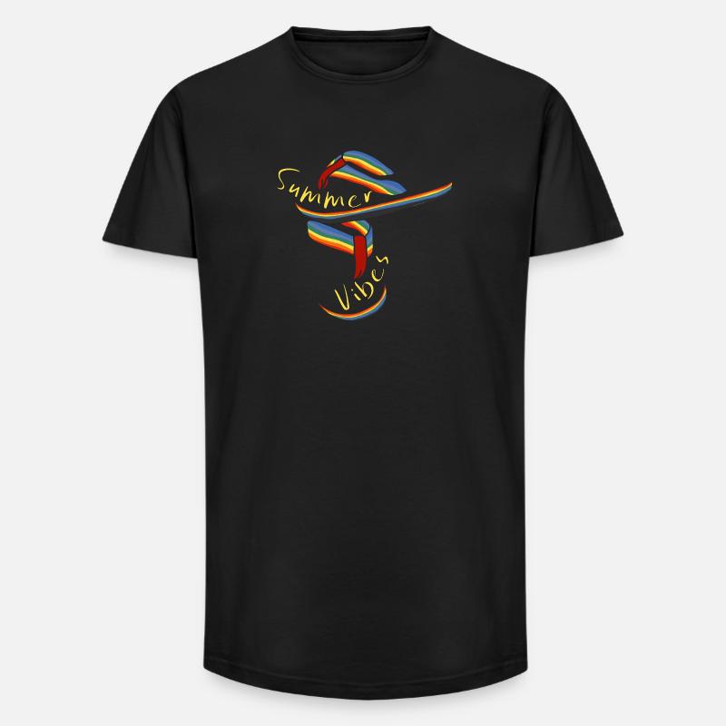 Summer Vibes Retro - Long Fit Männer T-Shirt - Schwarz