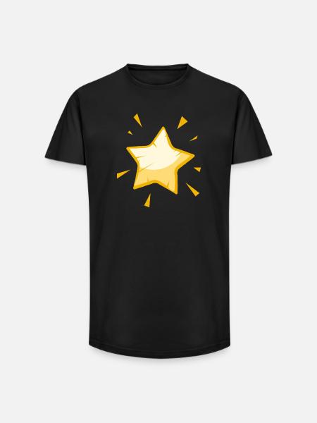 Shining Cartoon Star – Cheerful Golden Design - Long Fit Men's T-Shirt - black